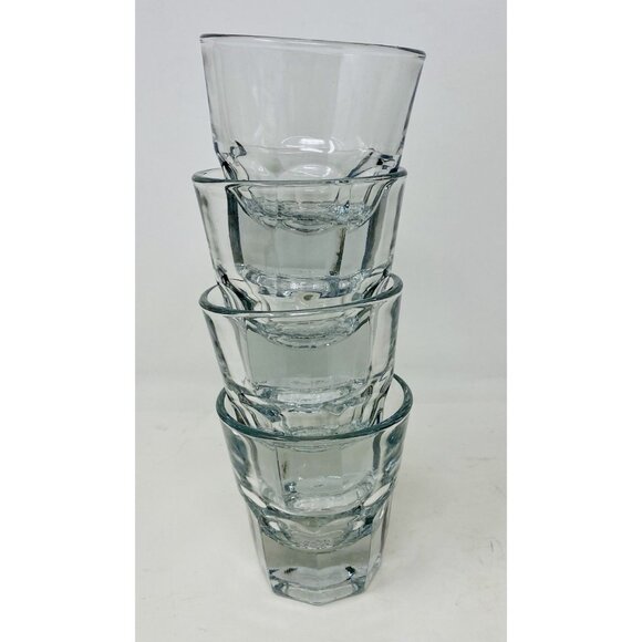 Set Of 4 Vintage Anchor Hocking Heavy Shot Glasses Tequila Whiskey Barware 4 oz - Picture 2 of 11